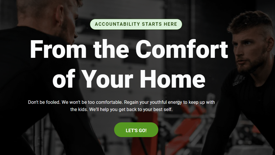 Rob Lancsak Fitness website homepage featuring fitness training programs and services