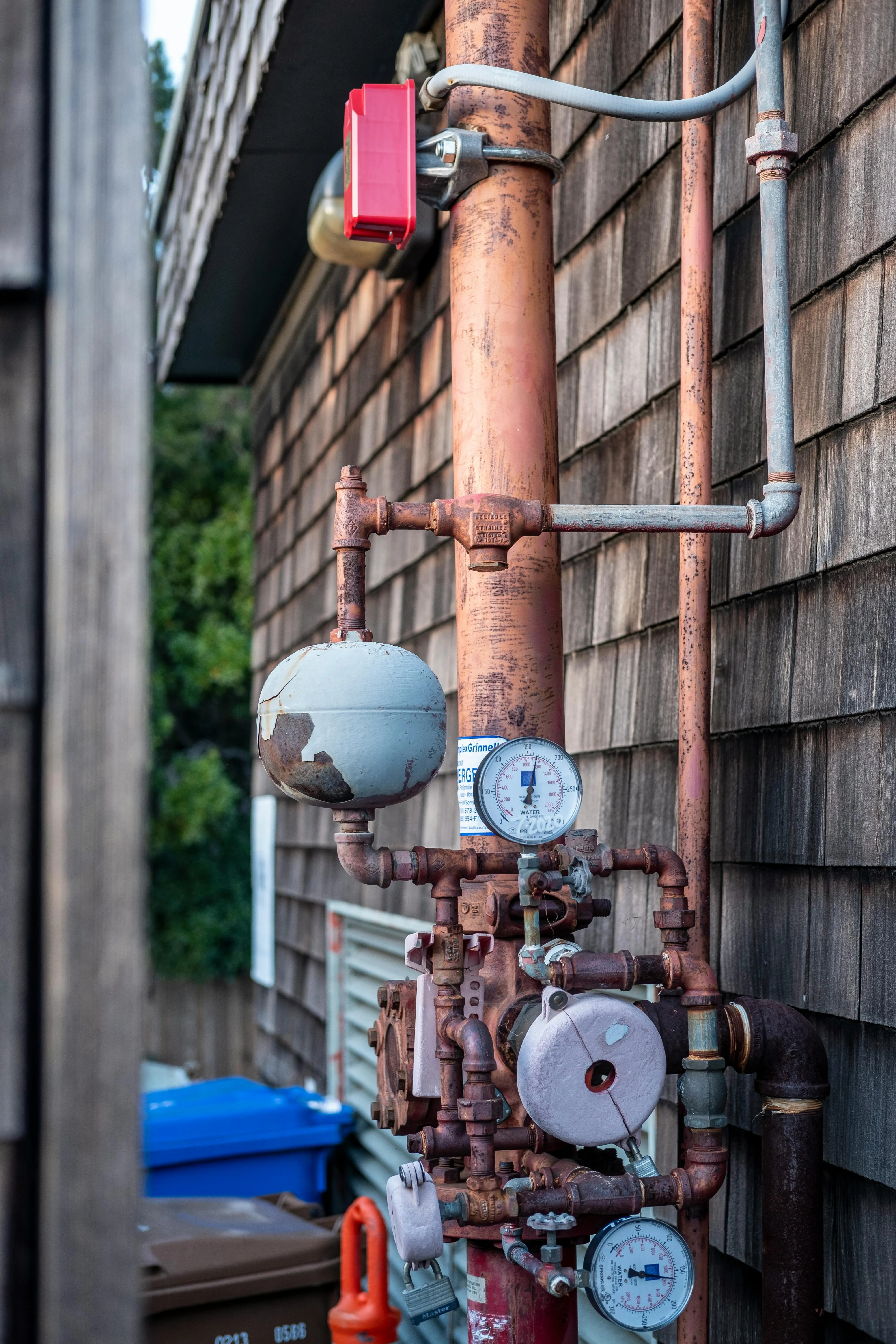 Pipes and HVAC equipment